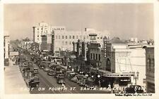 Vintage RPPC East On Fourth St. Santa Ana California Street Scene Birdseye View picture
