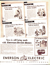 1944 Emerson Electric Motors Vintage Print Ad World War ll Creating War Weapons picture