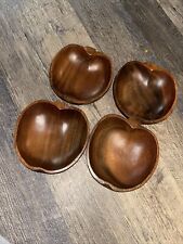 Set of 4 Wooden Apple Bowls picture