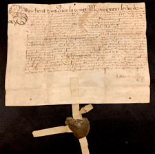 1580 WAX SEALED VELLUM - Renaissance Era Document picture