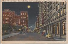 Postcard Market st and Rodney Square Looking South 11th St Night Wilmington DE picture