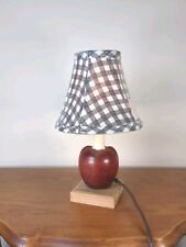 Small Red Apple Lamp With Check  Shade Cottage Core Granny Core Country picture