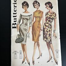 Vintage 1960s Butterick 4871 MCM Princes Sheath Dress Sewing Pattern 10 XXS CUT picture
