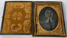 Antique Old Woman with Bonnet Ambrotype Cased Glass Image picture