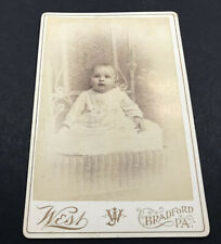 Antique Cabinet Card Photo Infant West Photography Bradford Pa. 1880's - 1890's picture