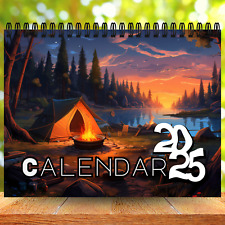 2025 Outdoor Camping Calendar, 12 Month Calendar, Monthly Planner, wall calendar picture