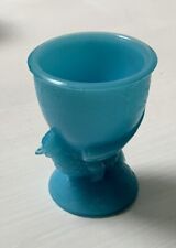 Vintage Opalite Aqua Blue Milk Glass Egg Cup Chicken Hen Base Perf. Cond. NR picture