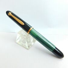 PELIKAN 140 Green Striped Gunther Wagner Fountain Pen M Nib Germany 1950s picture