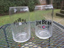 Pair of 2 Jim Beam Chicago Cubs Logo Official Bourbon Whiskey Bar Drink Glasses picture