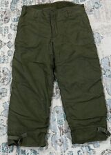 VINTAGE U.S. Military Army Green Cold Weather Lined Pants Trousers picture