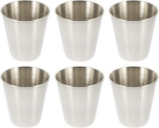 6PCS 2 Ounce Shot Glasses Stainless Steel Shot Cups Glass Drinking Tumbler for W picture