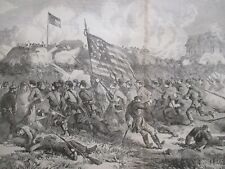 1885 Civil War Print - Federal Troops Charge Confederates, Sucessionville, 1862 picture