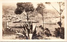 C.1920s RPPPC Avalon Cay CA  Aerial View Ships Crescent California Postcard 75 picture