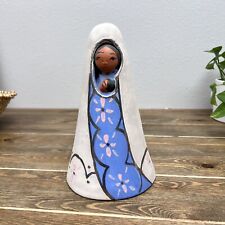 Vintage Mexican Handmade Madonna and Child Cone Clay Sculpture  picture