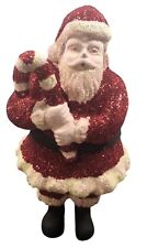 Vintage Style Christmas Paper Mache Santa Claus Covered In Glitter Large & Shiny picture