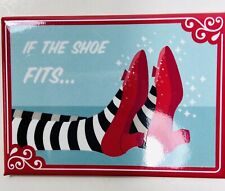 Fridge Fun Refrigerator Magnet Wizard Of Oz  If the Shoe Fits,,,,Red Black White picture