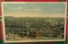 Early Pittsburgh Pa Homestead Steel Works Mill & Worker Houses View New Postcard picture