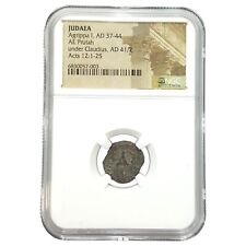 NGC Judaea AE Herod Agrippa I Lower Grade NGC Acts 12:1–25 Peter The Apostle picture