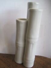 Vintage SHAFFORD WHITE PORCELAIN Bamboo Tri-Vase- Made in Japan picture