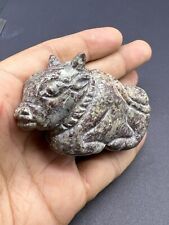 Antique Quality Old Hindo Greek Era Jasper Stone Cow Worshipers Statue Amulet picture