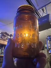 Rare Vintage 1900s WAN-ETA Cocoa Boston Brown Amber Jar picture
