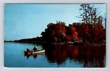 Houghton Lake MI-Michigan, Fishing on Houghton Lake, Antique Vintage Postcard picture