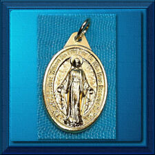 Miraculous Medal in ENGLISH Italy Catholic Gold Plated Medal 1