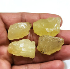 Amazing Yellow Heliodor Raw 4 Piece 25-29 mm Size Loose Gemstone For Jewelry picture
