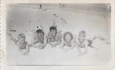 A DAY AT THE BEACH Vintage FOUND PHOTO Black+White Snapshot ORIGINAL 311 41 G picture