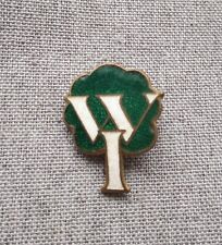 Vintage WI Women's Institute Green Tree Style Enamel Pin Badge picture