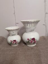 (2) Formalities by Baum Bros Victorian Rose Ceramic Vase 6 In & 8im Tall picture