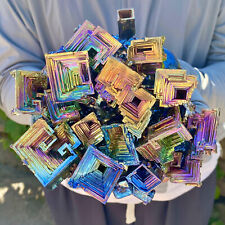 6.4LB Rainbow Bismuth ore Crystal titanium Metal Mineral Specimen point healing picture