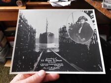 1921 CABINET SIZE PHOTO LAUNCHING OIL TANKER SS FRANK G DRUM BETHLEHEM SHIP WORK picture