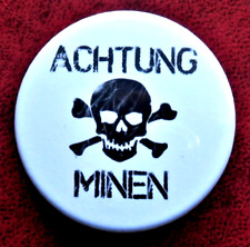 ACHTUNG MINEN button badge , German , w.w.2 style , Brand New , 38mm picture