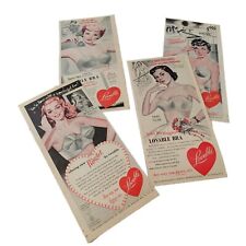 Vtg 50's Loveable Brassiere Co Print Ads Lot of 4 Girl of Month Pinup Bullet Bra picture