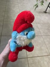 Vintage 1981 Peyo PAPA SMURF Smurfs Wallace Berrie PLUSH Toys -8 Inches picture