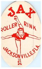 Vintage 1948 Roller Skating Rink Sticker Decal Label JAX Jacksonville FL s9 picture