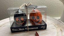 Full Moon Furnishings Jack o lantern Salt And pepper S&P Halloween New In Box picture