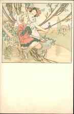 Alphonse Mucha Art Nouveau Romance Beautiful Woman Nature 1890s Postcard picture