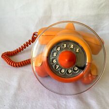 Orange Alexander Graham Plane Telephone Used 70’s Vintage Rotary Dial Orange picture