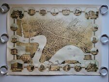 1960'S W.G. FONSECA 1884 WINNIPEG CANADA MAP POSTER 34X25 MORTIMER & CO. LITHO picture