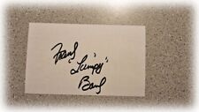 FRANK BANK SIGNED 3x5 INDEX CARD AUTOGRAPH - LUMPY LEAVE IT TO BEAVER picture