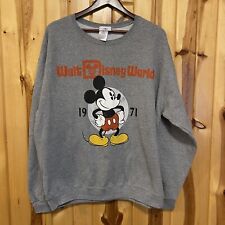 Walt Disney World 1971 Crewneck Mickey Mouse Sweatshirt Gray Size XL picture