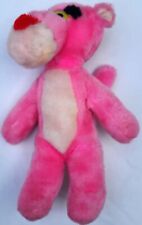 Vintage 1980's Pink Panther Plush Stuffed Animal Toy Bright Pink 12