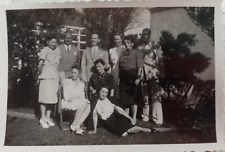 1946 Photograph Large Family Outside in the Veranda posing 3