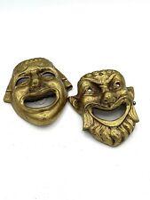 Vintage Brass Smiling Face Masks Theater Wall Art 4