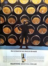 1963 Print Ad Harveys Bristol Cream Sherry Baffled Man Stack Of Wooden Barrels picture