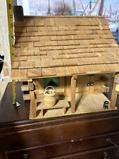 Vintage Rustic Solid Wood Handmade Cabin  With Light 13 Inch 13 Inch picture