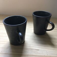 Pair of Design Pac Porcelain Coffee Tea Mug Cups Brown Yuteki Clay Style 3.5