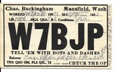 QSL 1932 Mansfield  Washington    radio card picture